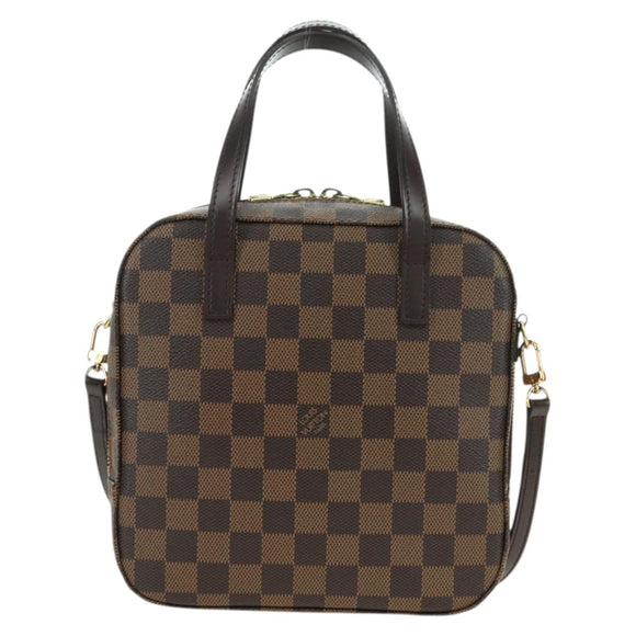 LOUIS VUITTON Damier Ebene Spontini Hand Bag SPO 2way M47500 LV Auth am11377SAV