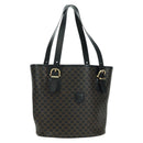 CELINE Macadam Canvas Tote Bag PVC Leather Black Gold Auth am11378V-1