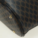 CELINE Macadam Canvas Tote Bag PVC Leather Black Gold Auth am11378V-11