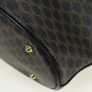 CELINE Macadam Canvas Tote Bag PVC Leather Black Gold Auth am11378V-13
