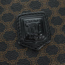 CELINE Macadam Canvas Tote Bag PVC Leather Black Gold Auth am11378V-15
