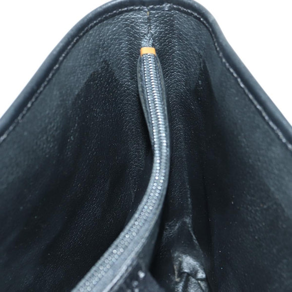 CELINE Macadam Canvas Tote Bag PVC Leather Black Gold Auth am11378V