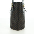 CELINE Macadam Canvas Tote Bag PVC Leather Black Gold Auth am11378V-4
