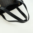 CELINE Macadam Canvas Tote Bag PVC Leather Black Gold Auth am11378V-7