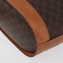 CELINE Macadam Canvas Mini Circle Bag PVC Leather Brown Gold Auth am11383A-13