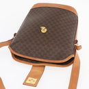 CELINE Macadam Canvas Mini Circle Bag PVC Leather Brown Gold Auth am11383A-15