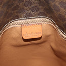 CELINE Macadam Canvas Mini Circle Bag PVC Leather Brown Gold Auth am11383A-16