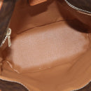 CELINE Macadam Canvas Mini Circle Bag PVC Leather Brown Gold Auth am11383A-17