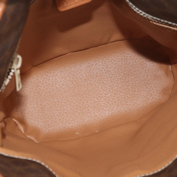 CELINE Macadam Canvas Mini Circle Bag PVC Leather Brown Gold Auth am11383A