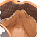 CELINE Macadam Canvas Mini Circle Bag PVC Leather Brown Gold Auth am11383A-18