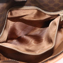 CELINE Macadam Canvas Mini Circle Bag PVC Leather Brown Gold Auth am11383A-21