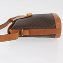 CELINE Macadam Canvas Mini Circle Bag PVC Leather Brown Gold Auth am11383A-5