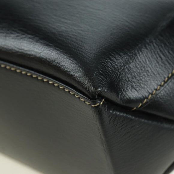 LOEWE Velazquez Hand Bag Leather 2way Brown Gold black Auth am11389V
