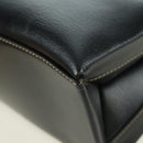 LOEWE Velazquez Hand Bag Leather 2way Brown Gold black Auth am11389V-20