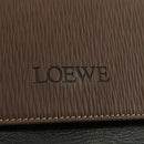 LOEWE Velazquez Hand Bag Leather 2way Brown Gold black Auth am11389V-21