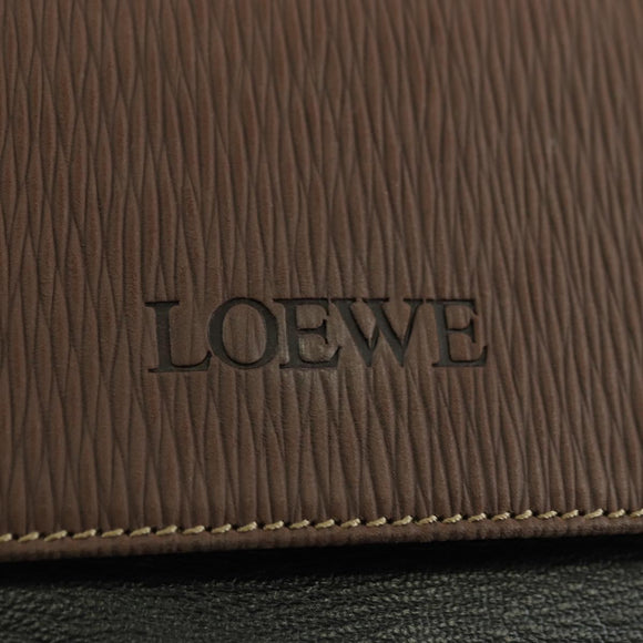 LOEWE Velazquez Hand Bag Leather 2way Brown Gold black Auth am11389V