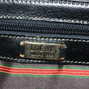 LOEWE Velazquez Hand Bag Leather 2way Brown Gold black Auth am11389V-22