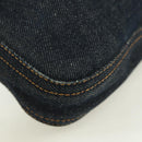 FENDI Mamma Baguette Shoulder Bag Denim Navy Silver Auth am11393V-11