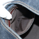 FENDI Mamma Baguette Shoulder Bag Denim Navy Silver Auth am11393V-23