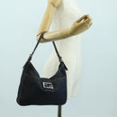 FENDI Mamma Baguette Shoulder Bag Denim Navy Silver Auth am11393V-25