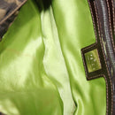 FENDI Zucca Canvas Nylon Flower Mamma Baguette Bag Black Brown Auth am11394A-11