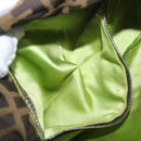 FENDI Zucca Canvas Nylon Flower Mamma Baguette Bag Black Brown Auth am11394A-25