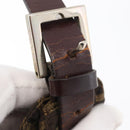 FENDI Zucca Canvas Nylon Flower Mamma Baguette Bag Black Brown Auth am11394A-9