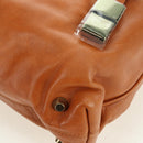 Chloe Victoria Handtasche Leder 2way Braun Gold Auth am11395V-16