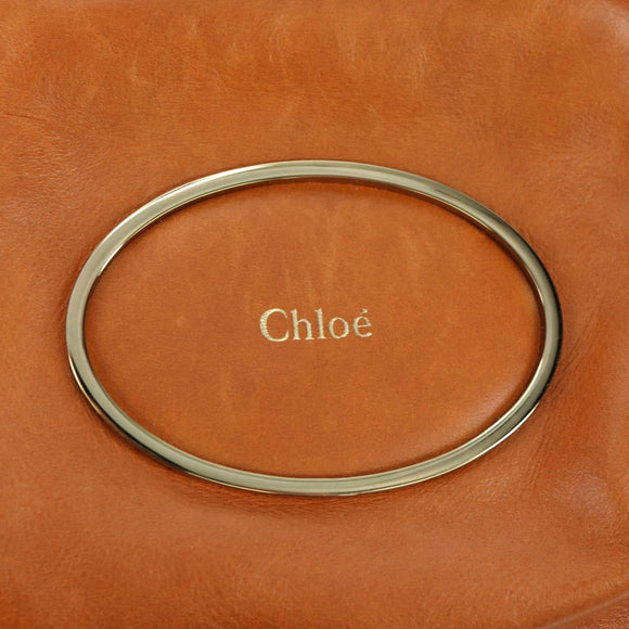Chloe Victoria Handtasche Leder 2way Braun Gold Auth am11395V