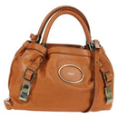 Chloe Victoria Handtasche Leder 2way Braun Gold Auth am11395V-1