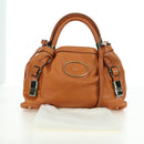 Chloe Victoria Handtasche Leder 2way Braun Gold Auth am11395V-12
