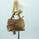 Chloe Kerala Hand Bag Leather Brown Gold Auth am11396A-27