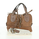 Chloe Kerala Hand Bag Leather Brown Gold Auth am11396A-12