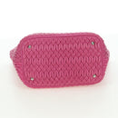Miu Miu Matelasse Crystal Hand Bag Leather 2way Pink Silver RN0896 Auth am11397M-5