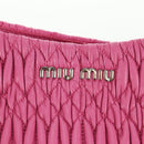 Miu Miu Matelasse Crystal Hand Bag Leather 2way Pink Silver RN0896 Auth am11397M-22