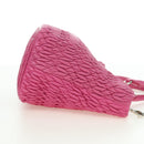 Miu Miu Matelasse Crystal Hand Bag Leather 2way Pink Silver RN0896 Auth am11397M-4