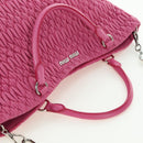 Miu Miu Matelasse Crystal Hand Bag Leather 2way Pink Silver RN0896 Auth am11397M-6