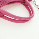 Miu Miu Matelasse Crystal Hand Bag Leather 2way Pink Silver RN0896 Auth am11397M-7
