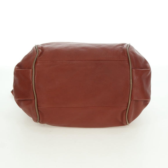 Chloe Etel Hand Bag Leather 2way Brown Gold Auth am11399A