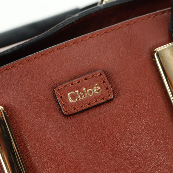 Chloe Etel Hand Bag Leather 2way Brown Gold Auth am11399A