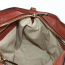 Chloe Etel Hand Bag Leather 2way Brown Gold Auth am11399A-23