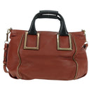 Chloe Etel Hand Bag Leather 2way Brown Gold Auth am11399A-2