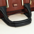 Chloe Etel Hand Bag Leather 2way Brown Gold Auth am11399A-7