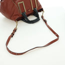 Chloe Etel Hand Bag Leather 2way Brown Gold Auth am11399A-8