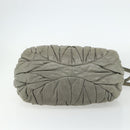 Miu Miu Matelasse Ready Lock Hand Bag Leather 2way Gray Gold Auth am11401-5