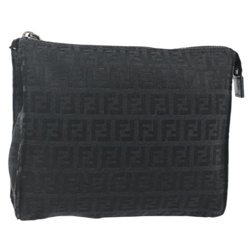 FENDI Zucchino Canvas Pouch Black Auth am11406A