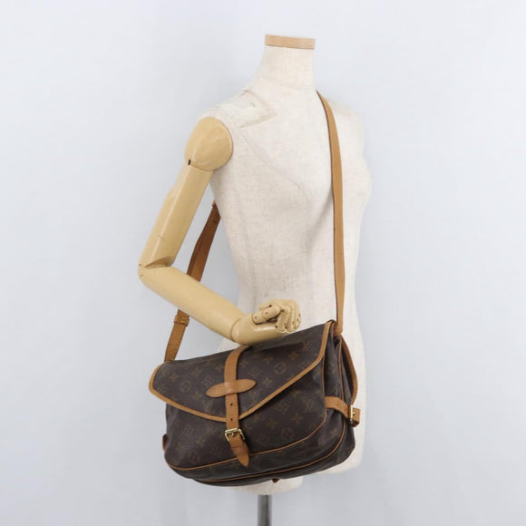 LOUIS VUITTON Monogram Saumur 30 Schoudertas M42256 LV Auth am11407A