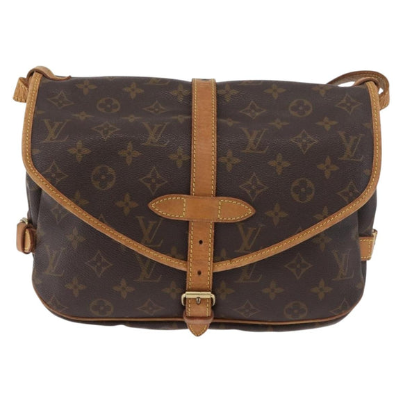 LOUIS VUITTON Monogram Saumur 30 Schoudertas M42256 LV Auth am11407A