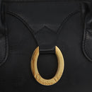 Christian Dior Trotter Canvas Mini Boston Bag PVC Zwart Goud Auth am11408A-17