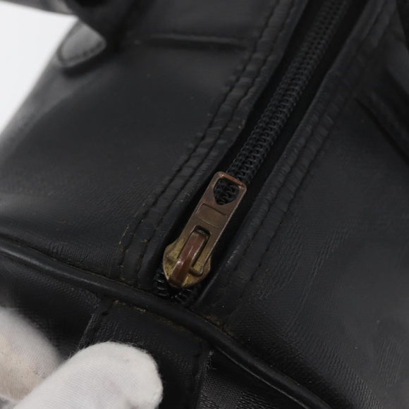Christian Dior Trotter Canvas Mini Boston Bag PVC Zwart Goud Auth am11408A